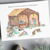 Religieuze Geboorte Waterverf Kerstmis Feestdagen Kaart