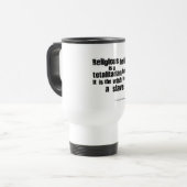 Religieuze geloof is een totalitaire geloof. reisbeker (Voorkant links)
