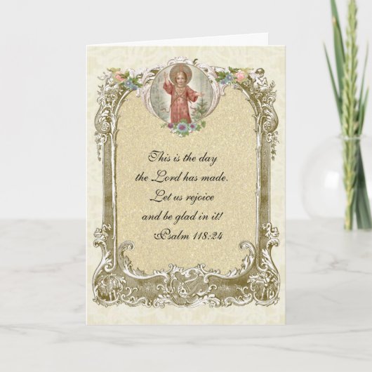 Religieuze Geschriften Kind Jesus Floral Kaart (Voorkant)