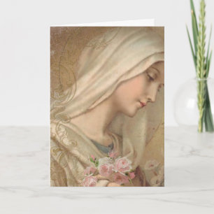 Religieuze gevlekte Maagd Mary Floral  kaart