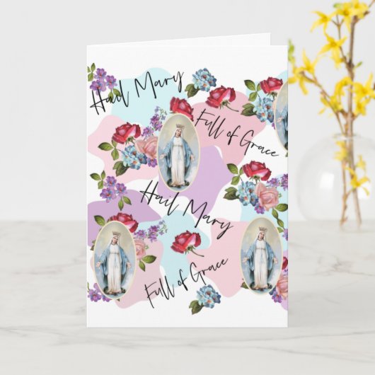 Religieuze, , gevlekte Maagd Mary Jesus Rozen Kaart (Gele Bloem)