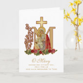 Religieuze, , gevlekte Maagd Mary Jesus Rozen Kaart (Gele Bloem)