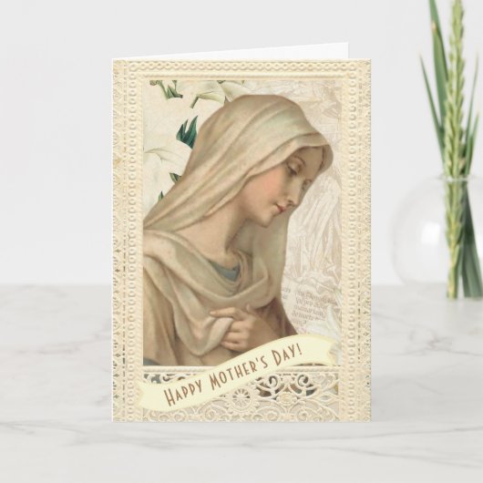Religieuze, gevlekte Maagd Mary Moederdag  Kaart (Voorkant)