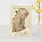 Religieuze, gevlekte Maagd Mary Moederdag  Kaart (Gele Bloem)