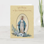 Religieuze gevlekte maagd Mary Wedding Jubileum Kaart (Voorkant)