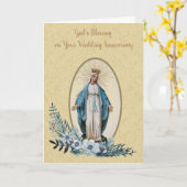 Religieuze gevlekte maagd Mary Wedding Jubileum Kaart (Gele Bloem)