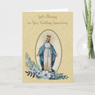 Religieuze gevlekte maagd Mary Wedding Jubileum Kaart