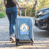 Religieuze Gezegende Maagd Maria Bloemenkrans Viny Sticker (Koffer Insitu)