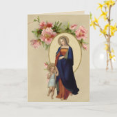Religieuze gezegende Maagd Maria Jezus Bloemen Kaart (Gele Bloem)