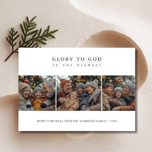 Religieuze glorie aan God Heilig Geloof Kerstfoto Feestdagenkaart
