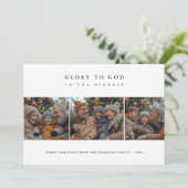 Religieuze glorie aan God Heilig Geloof Kerstfoto Feestdagenkaart (Staand voorkant)