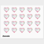Religieuze God zegene u Roze Rozen Bloemenhart Hart Sticker (Vel)