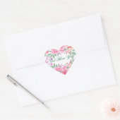 Religieuze God zegene u Roze Rozen Bloemenhart Hart Sticker (Envelop)