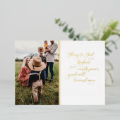 Religieuze Gold-kerstfotokaart Folie Feestdagenkaart (Staand Voorkant)