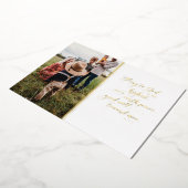 Religieuze Gold-kerstfotokaart Folie Feestdagenkaart (Gedraaid)