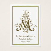 Religieuze Gold Marian Cross Funeral Prayer Visitekaartje (Voorkant)