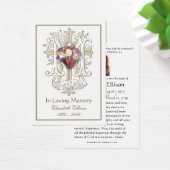 Religieuze Gold Marian Cross Heart Funeral Prayer Visitekaartje (Bureau)