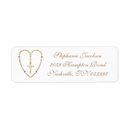 Religieuze Gold Rosary Crucifix Heart katholiek Etiket