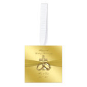 Religieuze Golden 50e Jubileum Cube Ornament (Voorkant)