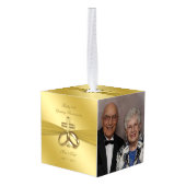 Religieuze Golden 50e Jubileum Cube Ornament (Achter hoekig)