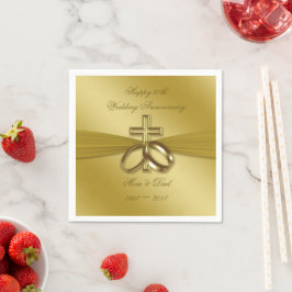 Religieuze Golden 50ste Jubileum Papier Napkins Servetten