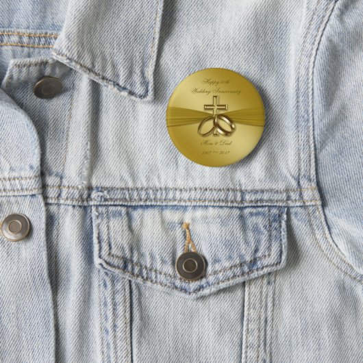 Religieuze Golden 50th Wedding Jubileum Button (In situ)