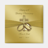 Religieuze Golden 50th Wedding Jubileum Magnet (Voorkant)