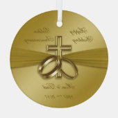 Religieuze Golden 50th Wedding Jubileum Ornament (Achterkant)