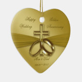 Religieuze Golden 50th Wedding Jubileum Ornament (Rechts)