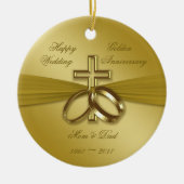 Religieuze Golden 50th Wedding Jubileum Ornament (Voorkant)