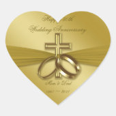 Religieuze Golden 50th Wedding Jubileum Sticker (Voorkant)