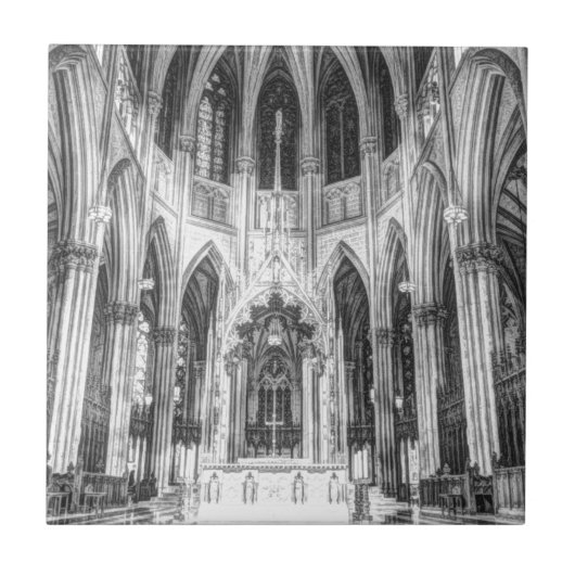  religieuze gothische katholieke kerkkathedraal tegeltje (Voorkant)