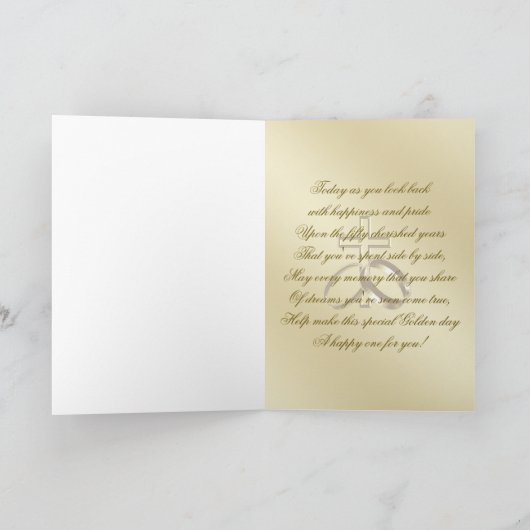 Religieuze gouden huwelijksverjaardagskaart 50 jaa kaart (Binnen)