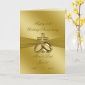 Religieuze gouden huwelijksverjaardagskaart 50 jaa kaart (Gele Bloem)