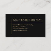 Religieuze Gouden Kruis Kerk Pastor Minimalist Visitekaartje (Achterkant)