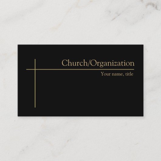 Religieuze Gouden Kruis Kerk Pastor Minimalist Visitekaartje (Voorkant)