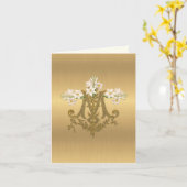 Religieuze goudmaagd Mary Lilies Kaart (Gele Bloem)