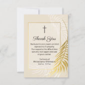 Religieuze goudpalm begrafenis Dank je Kaart (Voorkant)