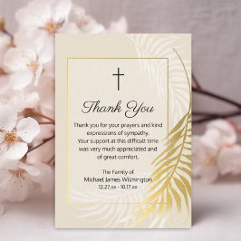 Religieuze goudpalm begrafenis Dank je Kaart