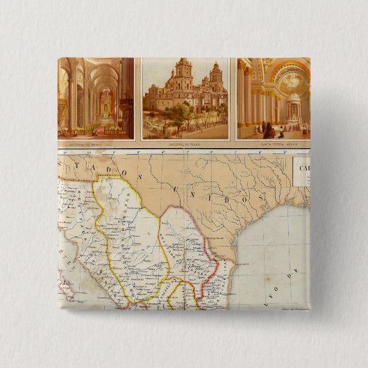 Religieuze Grafiek van Mexico Vierkante Button 5,1 Cm (Voorkant)