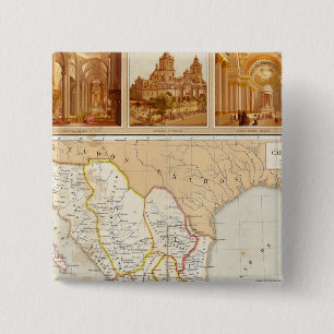 Religieuze Grafiek van Mexico Vierkante Button 5,1 Cm