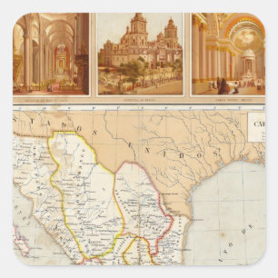 Religieuze Grafiek van Mexico Vierkante Sticker