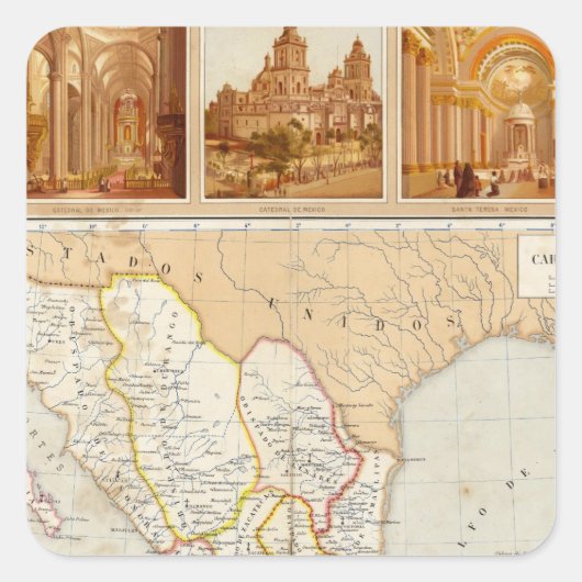 Religieuze Grafiek van Mexico Vierkante Sticker (Voorkant)
