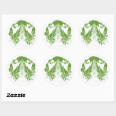 Religieuze groene en witte engel christelijk ronde sticker (Vel)