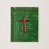 Religieuze groene woordwolk legpuzzel (Verticaal)