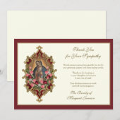 Religieuze Guadalupe Maagd Mary condoleances Bedankkaart (Voorkant / Achterkant)