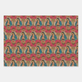 Religieuze Guadalupe Maagd Mary Floral Rozen Wrap Inpakpapier Vel (Voorkant)
