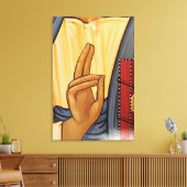 Religieuze hand-signaalkunst canvas afdruk (Insitu (Woonkamer))
