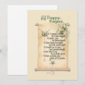 Religieuze Happy Pasen Typografie Scroll Feestdagenkaart (Voorkant / Achterkant)