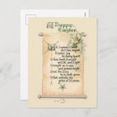  Religieuze Happy Pasen Typografie Scroll Feestdagenkaart (Voorkant / Achterkant)